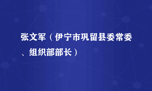 什么是张文军（伊宁市巩留县委常委、组织部部长）