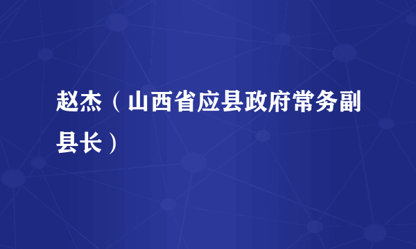 赵杰（山西省应县政府常务副县长）