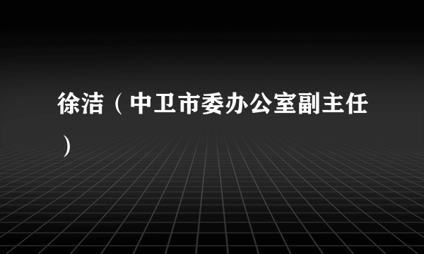 徐洁（中卫市委办公室副主任）