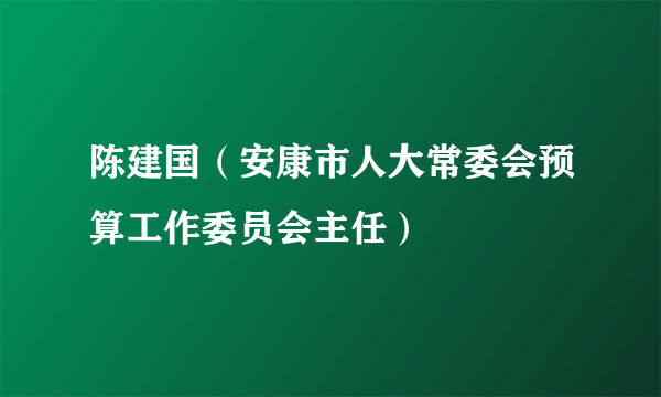 陈建国（安康市人大常委会预算工作委员会主任）