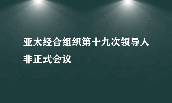 什么是亚太经合组织第十九次领导人非正式会议