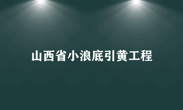 什么是山西省小浪底引黄工程