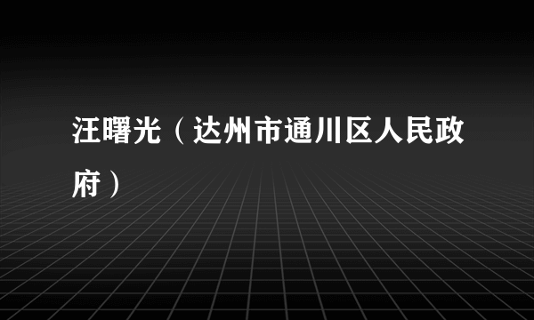 汪曙光（达州市通川区人民政府）