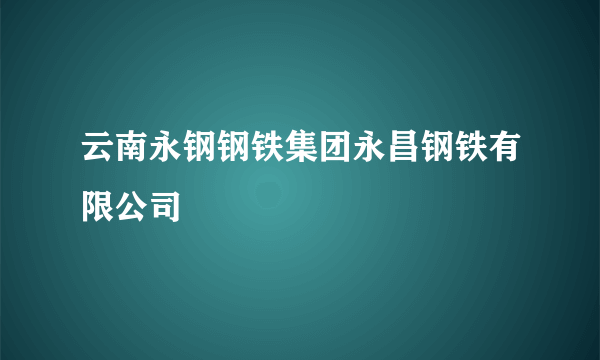 云南永钢钢铁集团永昌钢铁有限公司