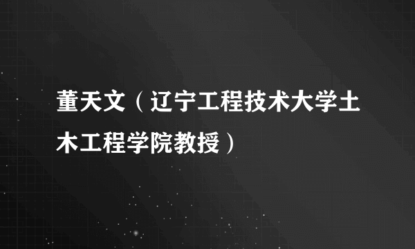 董天文（辽宁工程技术大学土木工程学院教授）