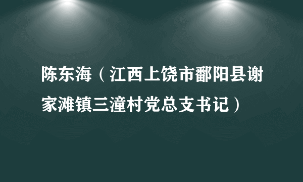 陈东海（江西上饶市鄱阳县谢家滩镇三潼村党总支书记）