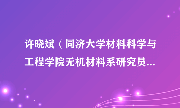 许晓斌（同济大学材料科学与工程学院无机材料系研究员、博导）