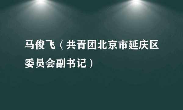 马俊飞（共青团北京市延庆区委员会副书记）