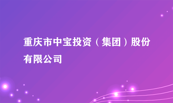 重庆市中宝投资（集团）股份有限公司