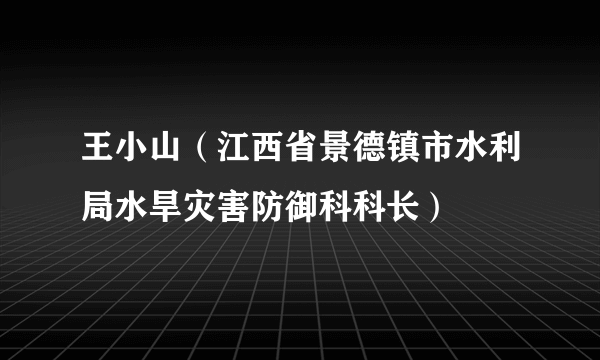 王小山（江西省景德镇市水利局水旱灾害防御科科长）