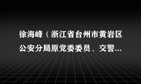 徐海峰（浙江省台州市黄岩区公安分局原党委委员、交警局直属二大队原大队长）