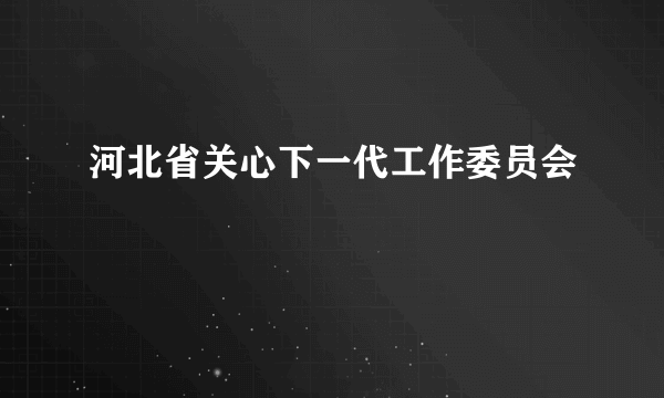 什么是河北省关心下一代工作委员会