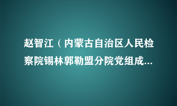 赵智江（内蒙古自治区人民检察院锡林郭勒盟分院党组成员、盟纪委监委派驻分院纪检监察组组长）