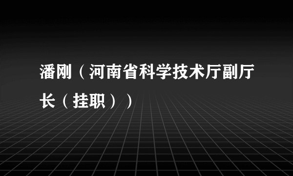 什么是潘刚（河南省科学技术厅副厅长（挂职））