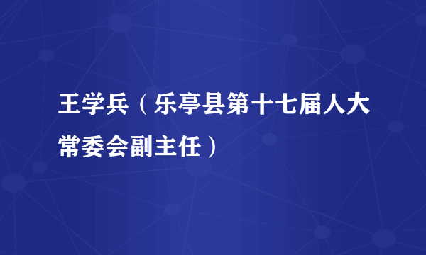 王学兵（乐亭县第十七届人大常委会副主任）