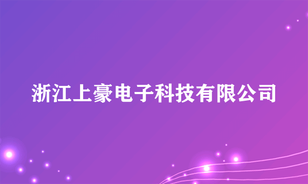 浙江上豪电子科技有限公司