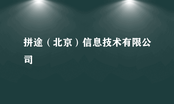 拼途（北京）信息技术有限公司