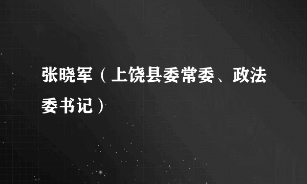 张晓军（上饶县委常委、政法委书记）