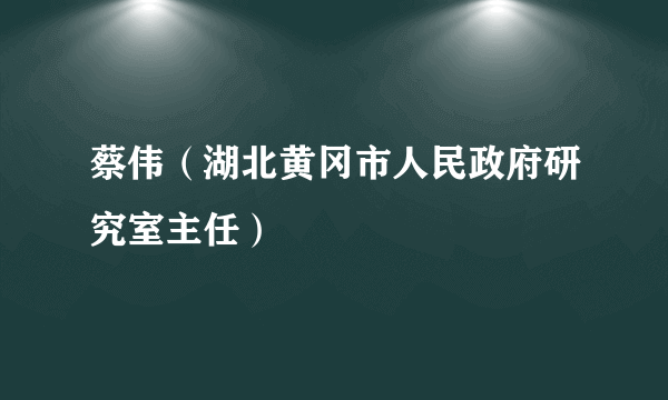 蔡伟（湖北黄冈市人民政府研究室主任）