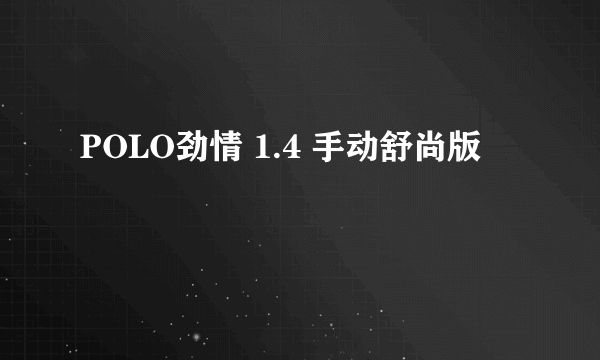 POLO劲情 1.4 手动舒尚版