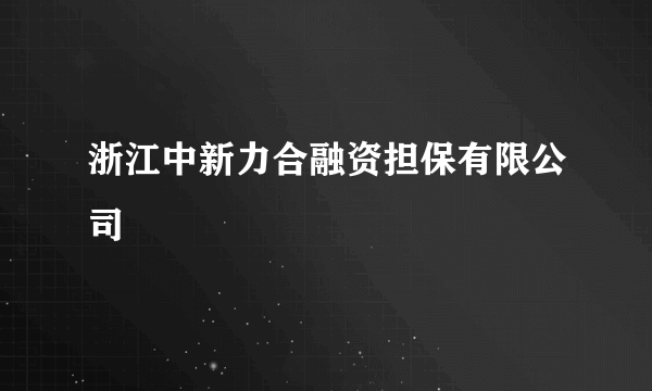 浙江中新力合融资担保有限公司