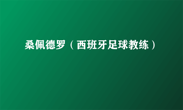 什么是桑佩德罗（西班牙足球教练）