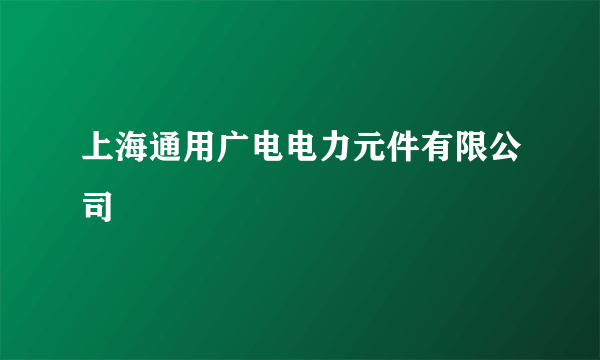 上海通用广电电力元件有限公司