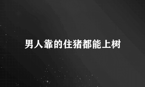 什么是男人靠的住猪都能上树