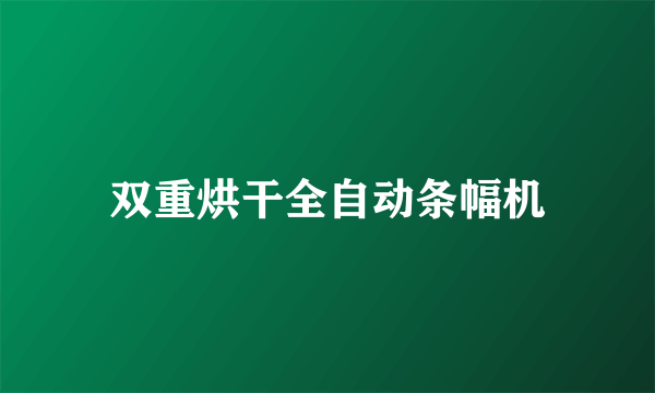 什么是双重烘干全自动条幅机