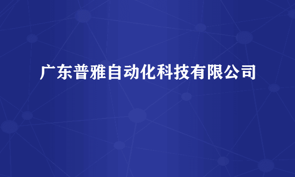 广东普雅自动化科技有限公司