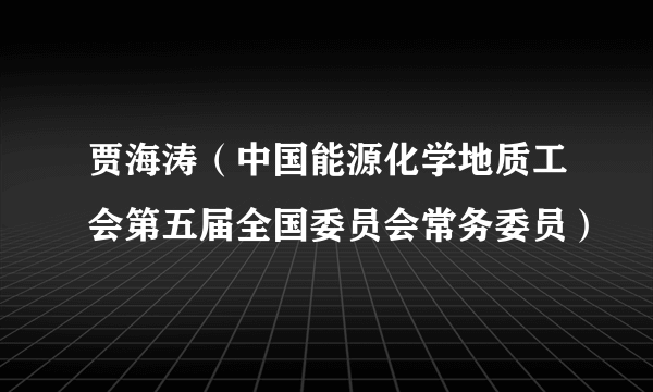 什么是贾海涛（中国能源化学地质工会第五届全国委员会常务委员）