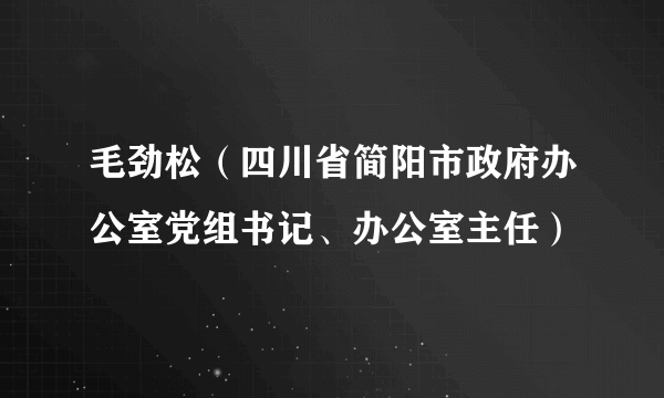 毛劲松（四川省简阳市政府办公室党组书记、办公室主任）