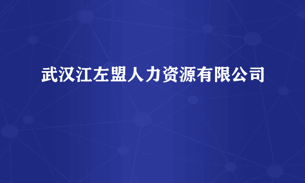 武汉江左盟人力资源有限公司