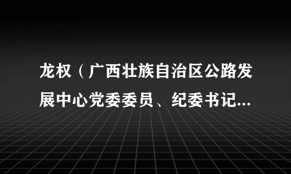 龙权（广西壮族自治区公路发展中心党委委员、纪委书记（管理六级岗位））