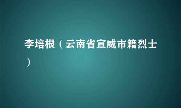 李培根（云南省宣威市籍烈士）