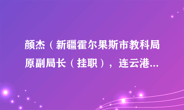 颜杰（新疆霍尔果斯市教科局原副局长（挂职），连云港外国语学校党委委员、副校长）