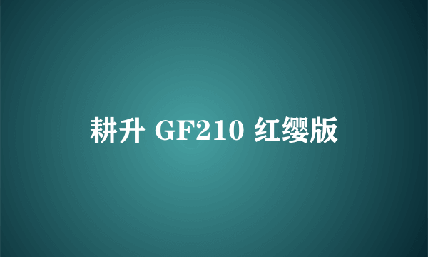 什么是耕升 GF210 红缨版