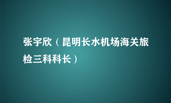 张宇欣（昆明长水机场海关旅检三科科长）