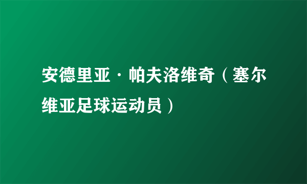 安德里亚·帕夫洛维奇（塞尔维亚足球运动员）