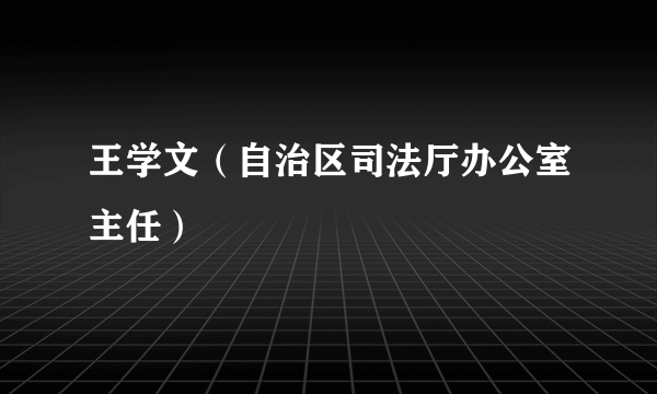 王学文（自治区司法厅办公室主任）