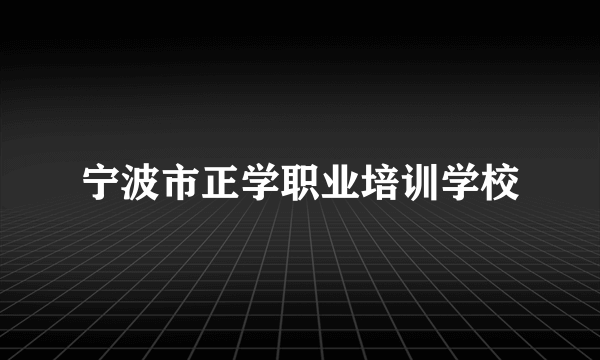 宁波市正学职业培训学校