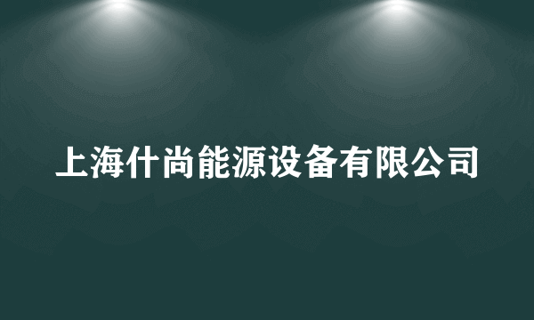 上海什尚能源设备有限公司