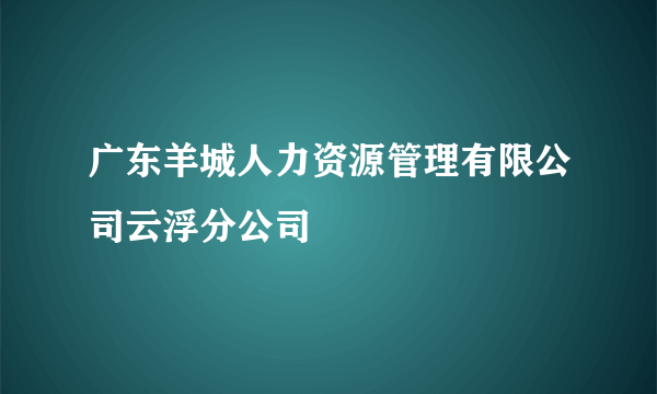 广东羊城人力资源管理有限公司云浮分公司