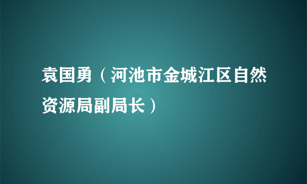 袁国勇（河池市金城江区自然资源局副局长）