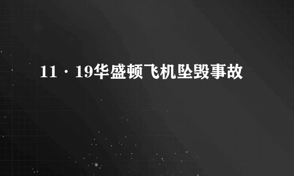 11·19华盛顿飞机坠毁事故