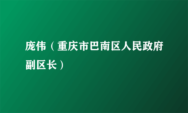 庞伟（重庆市巴南区人民政府副区长）