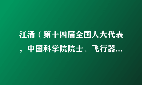 江涌（第十四届全国人大代表，中国科学院院士、飞行器总体及制导专家）