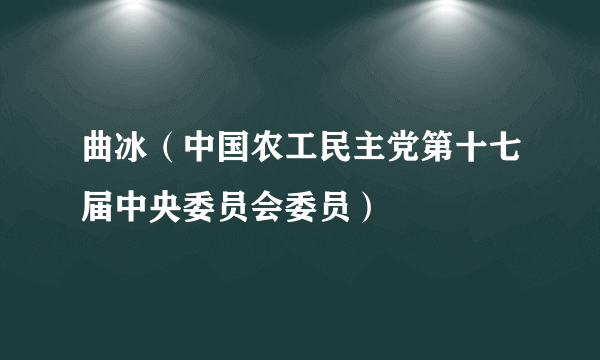 曲冰（中国农工民主党第十七届中央委员会委员）