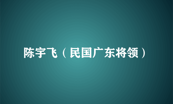 陈宇飞（民国广东将领）