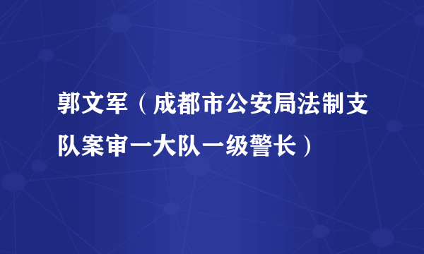 郭文军（成都市公安局法制支队案审一大队一级警长）